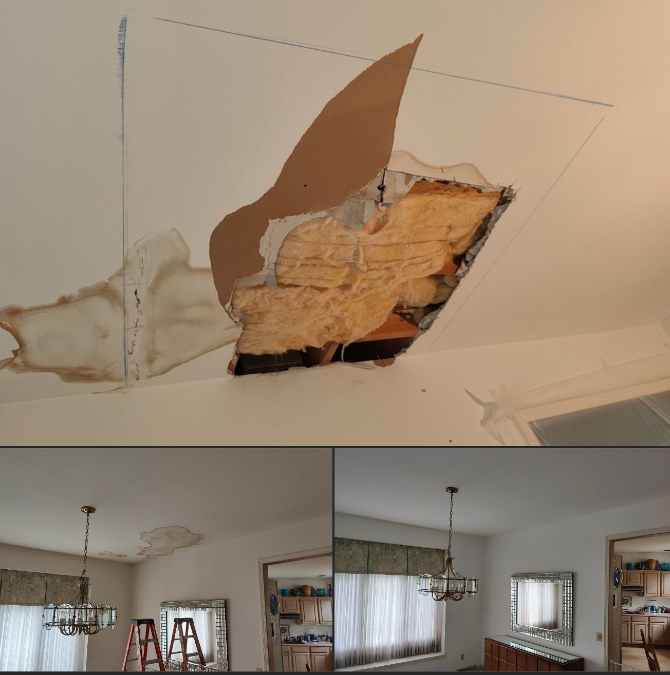 Ceiling Repair from Water Damage- East Amherst, NY