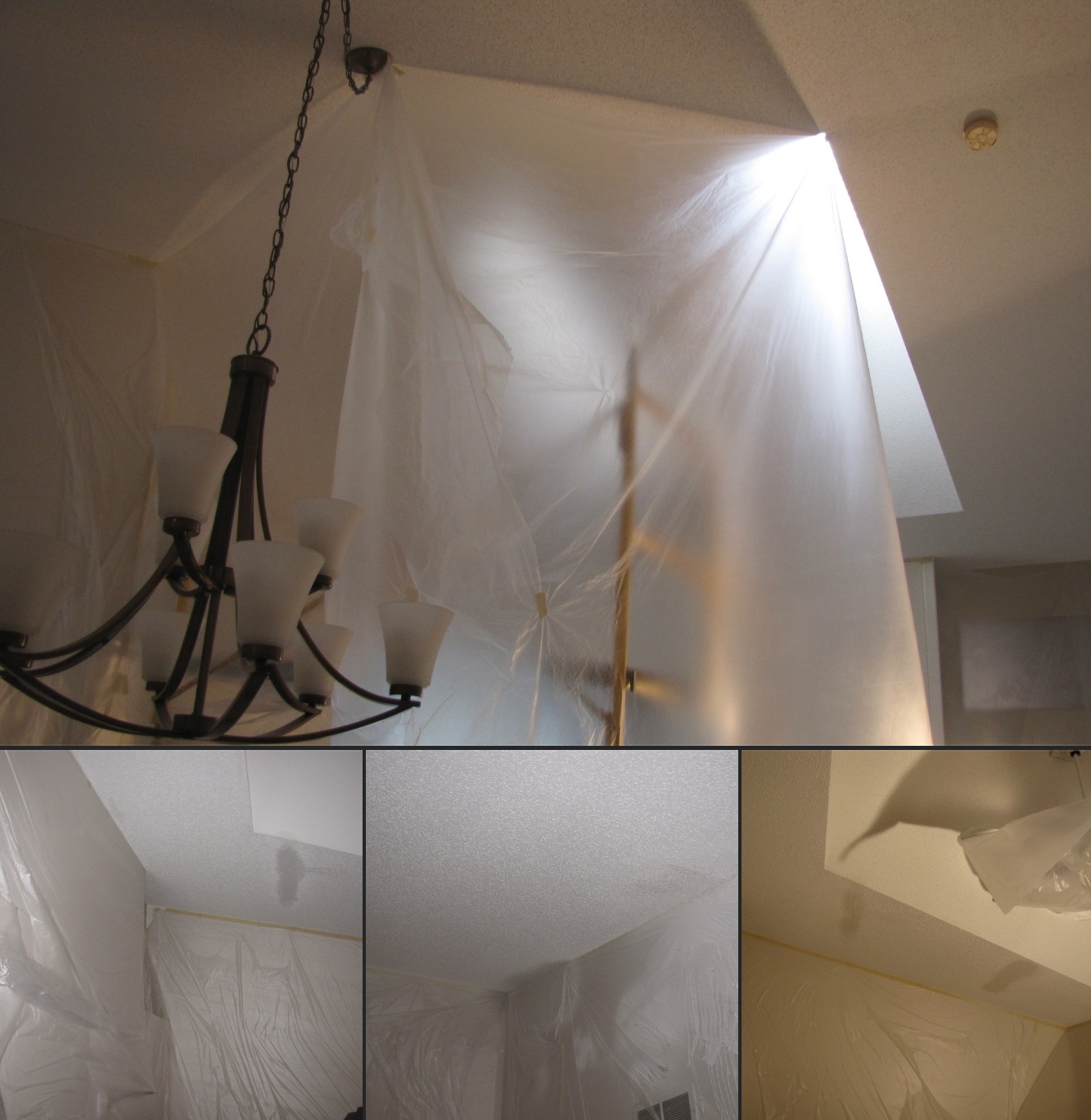 Carrigan Painting portfolio image of popcorn ceiling crack repair