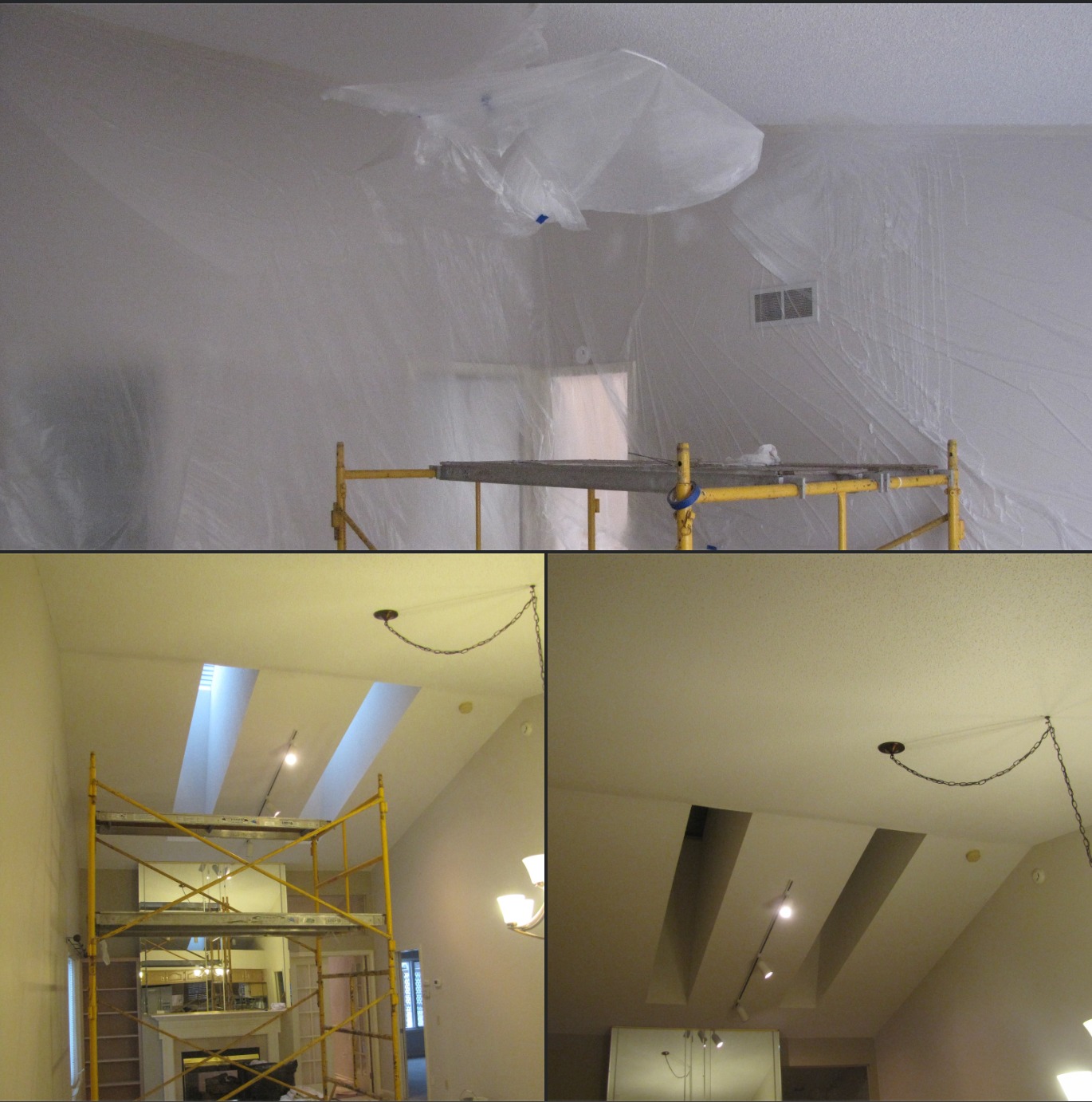 Carrigan Painting portfolio image of popcorn ceiling crack damage in East Amherst, NY