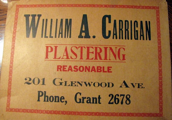 Grampa Carrigan's placard - The 1st Carrigan Generation